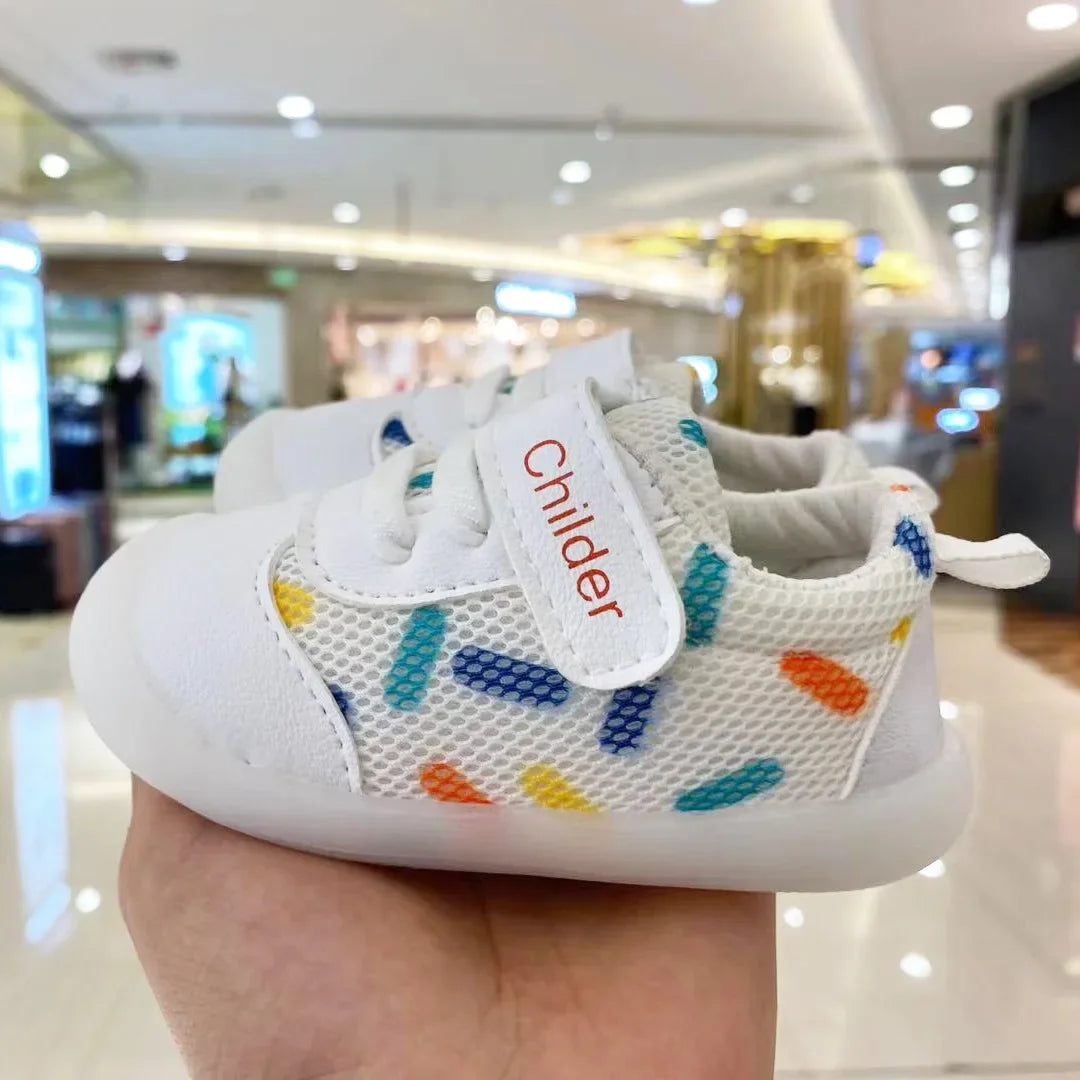 Boys/Girls Baby Walking Shoes 2025 Spring/Autumn New 0-2 Year Old Shoes Soft Sole Mesh Breathable Baby Shoe Nude Shoe Bebê أحذية