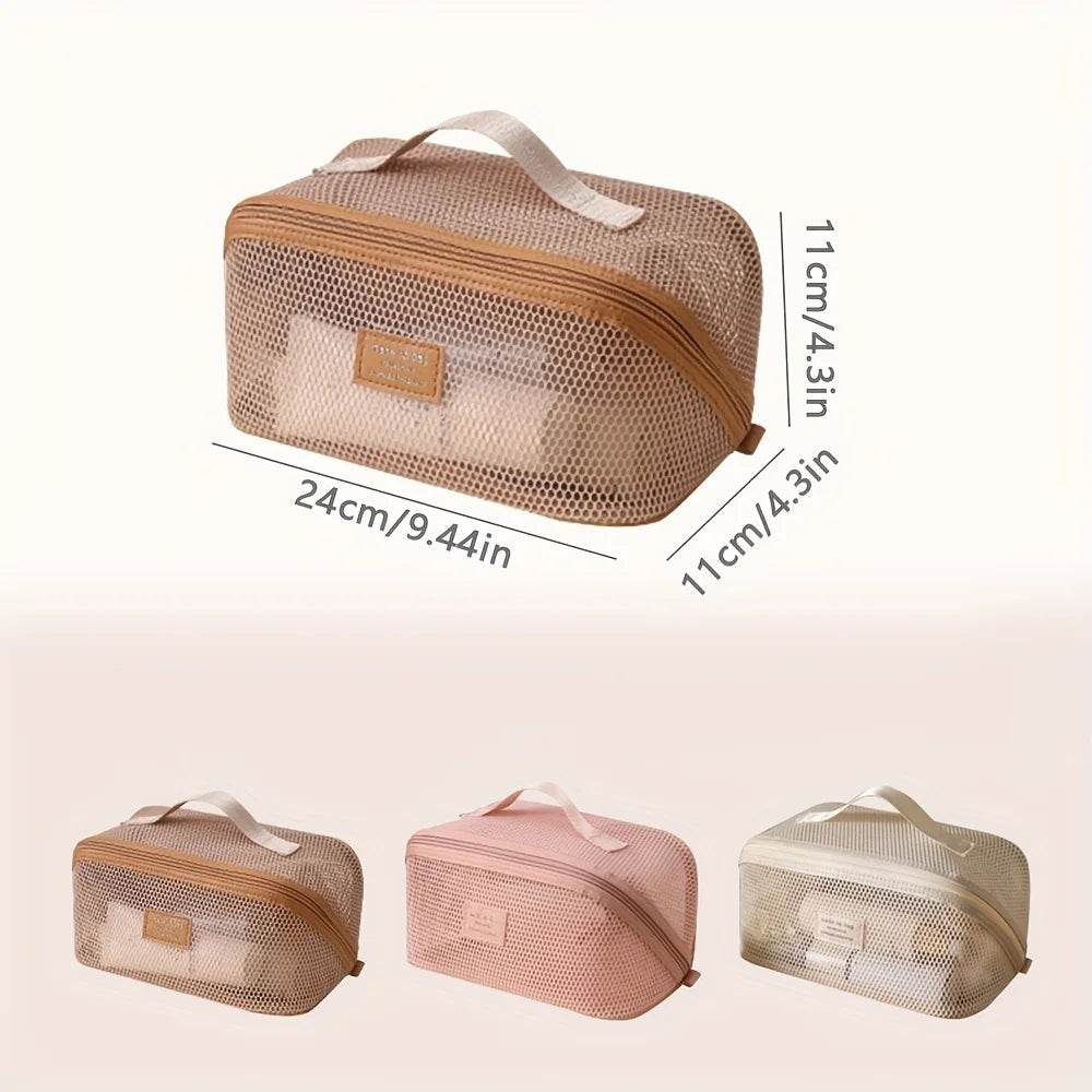 Luxury Makeup Organizer Bag, Female Cosmetic Travel Case with Zipper, Large Capacity Toiletry Storage Pouch for Women Makeup Bag
