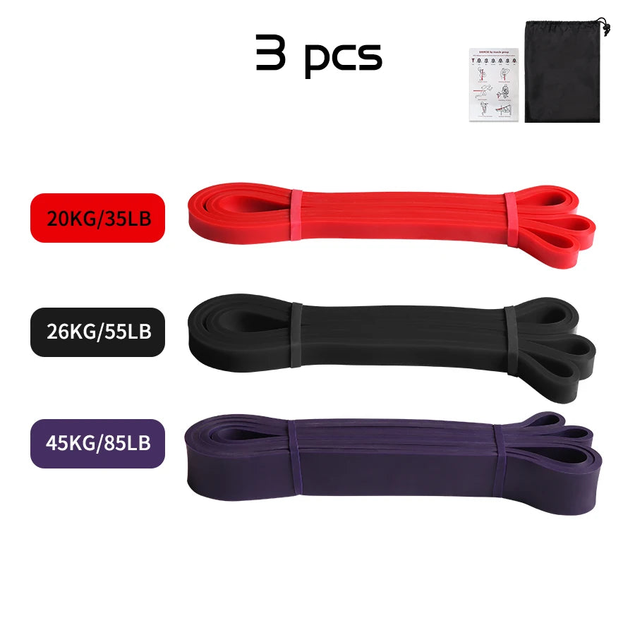 Workout Pilates Latex Resistance Band Sport Fitness Exercise Elastic Band Heavy Duty Strength Pull Up Crossfit Gym Equipments