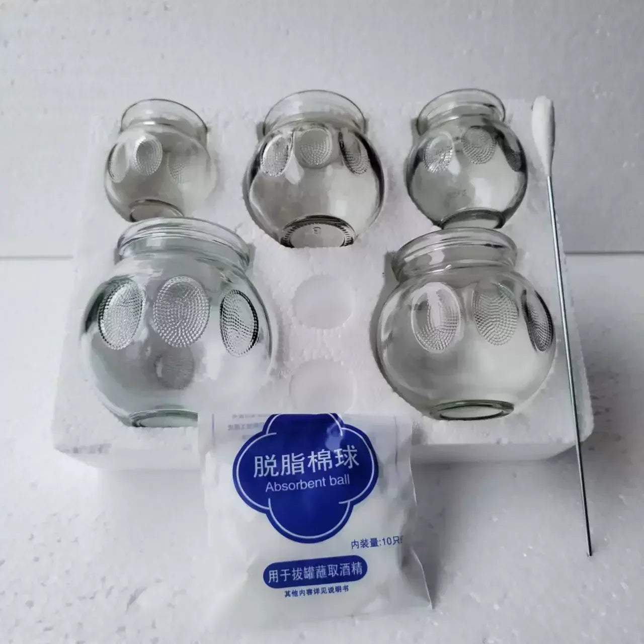 6/8/12pcs Thick Glass Cupping Beauty Can Chinese Traditional Healthcare Cupping Body Points Massage GuaSha Therapy gift fire rod