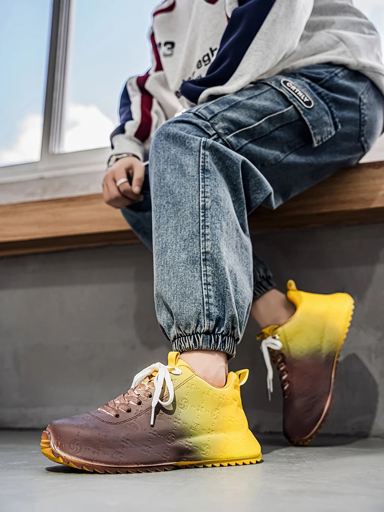 Men's Casual Sports Shoes Are Lightweight Comfortable Printed Trendy Versatile and Easy To Match with Street Style