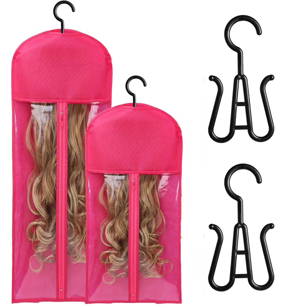 Wig Storage Bag Extra Long Hair Extension Storage Bag With Hanger For Wigs Hair Extensions Hairpiece Wig Bag With Wig Hanger