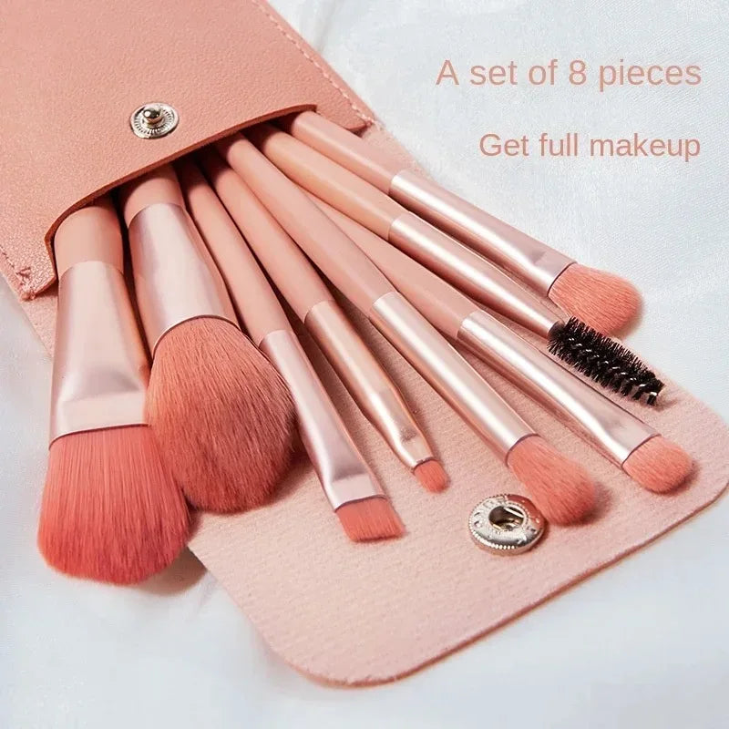 Portable 8Pcs Makeup Brush Set Soft Makeup Concealer Brush Blush Loose Powder Brush Eye Shadow Foundation Brush Beauty Tools