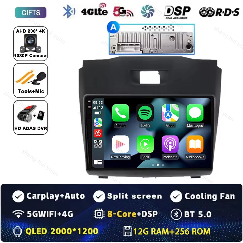 Android 15 Car Carplay Player For Chevrolet Holden S10 TRAILBLAZER COLORADO ISUZU DMAX GPS Radio Audio Multimedia Stereo BT Navi