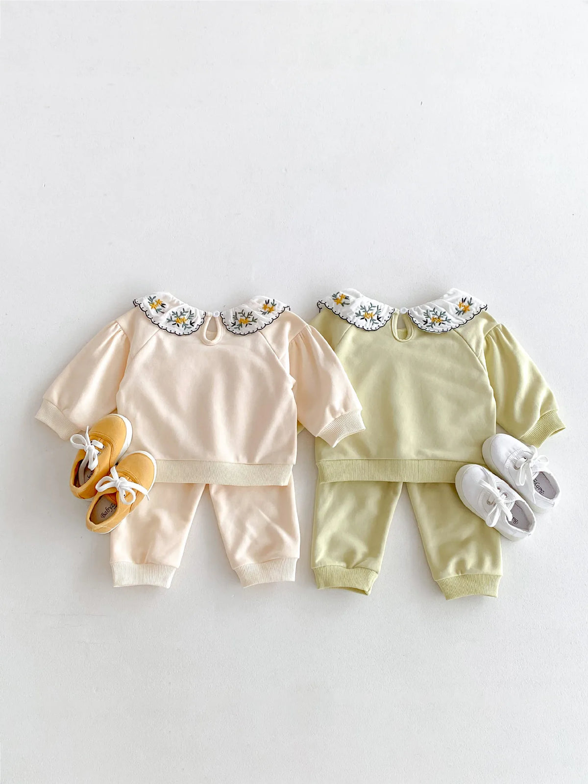 2025 Infant Toddler Fall Clothes Set: Girls' Stylish Two-Piece Pullover Sweatshirt and Pants Set for Baby Girls Outing