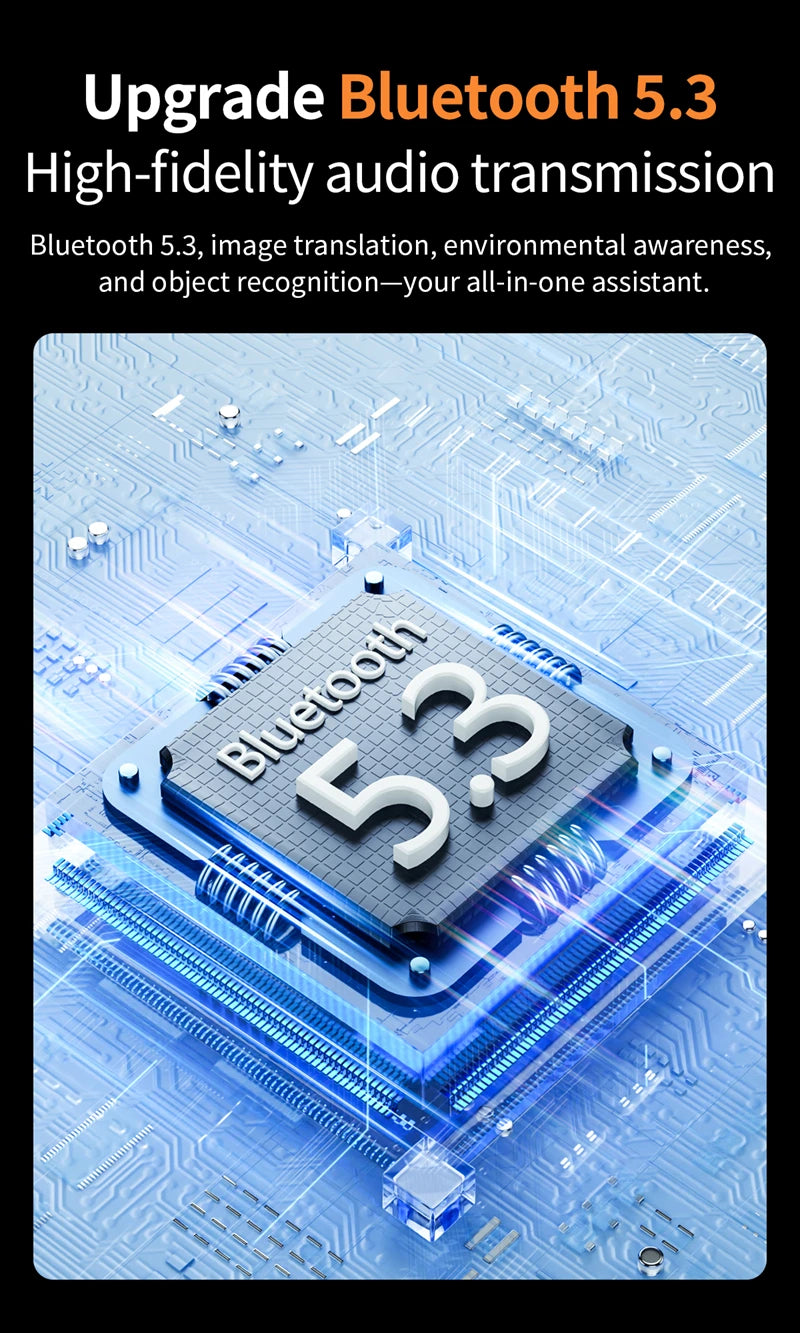 800W Pixel Intelligent Glasses AI HD Shooting Video Recording Voice Call Translation Glasses Two Replaceable Eyeglass Lenses