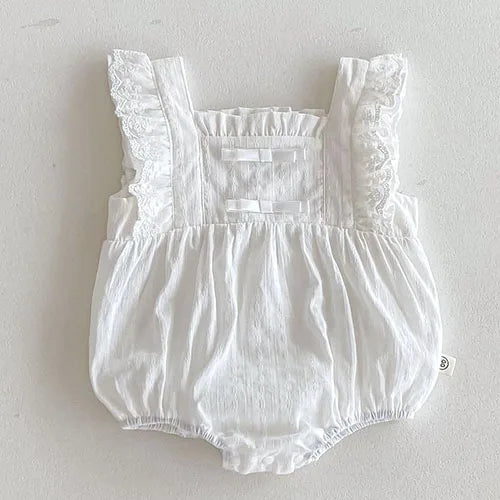 2025 New Summer Infant Baby Girls Bodysuits+Hat Sleeveless Cotton Flower Print Toddler Baby Girls Jumpsuit 0-24M Baby Clothing
