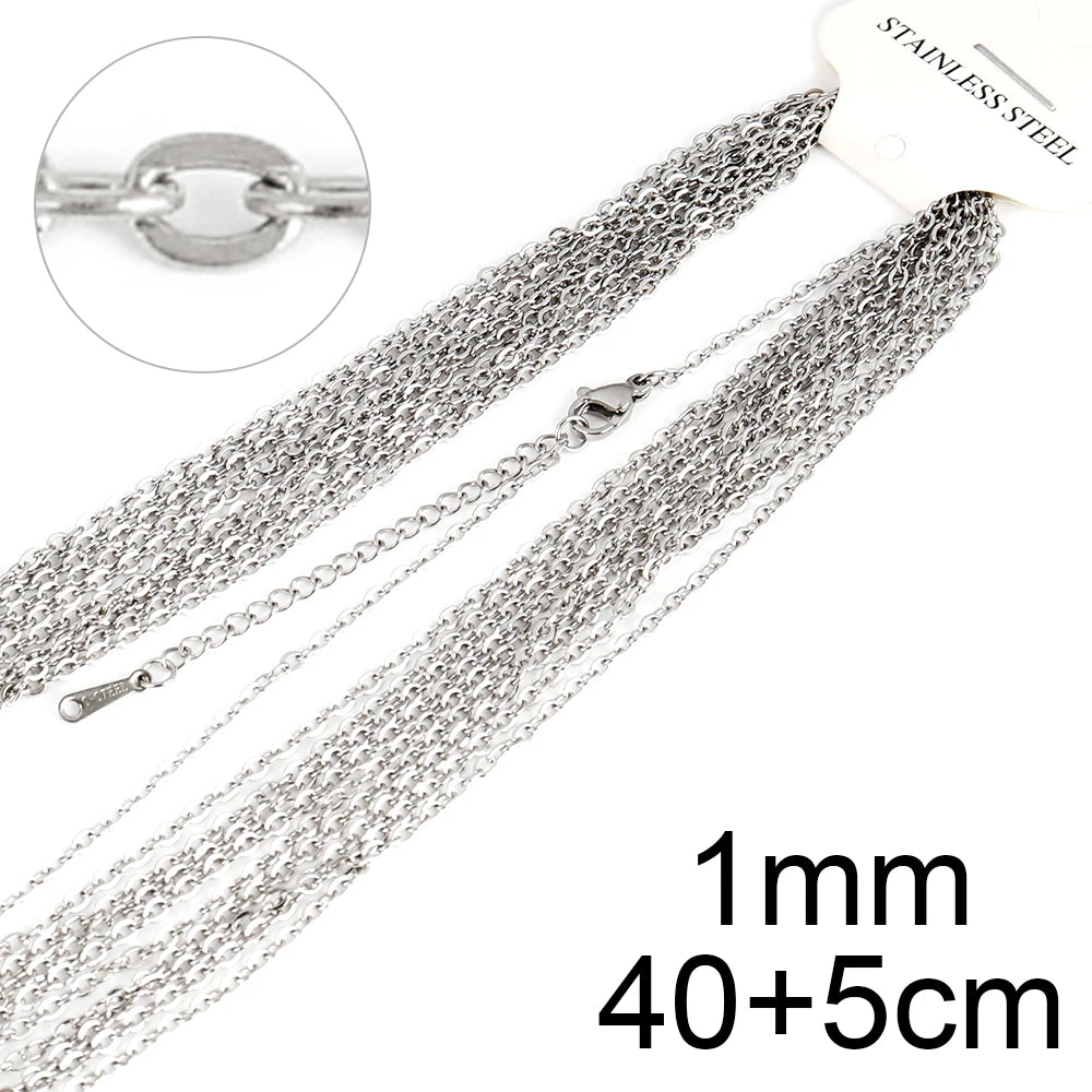 10pcs/lot Bulk Wholesale Stainless Steel Necklace Chain Necklace Choker Chains for DIY Jewelry Making Handmade Accessories