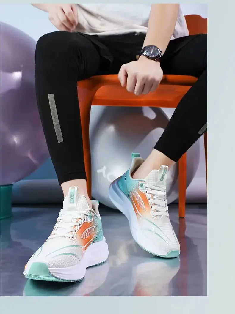 Ice Silk Mesh Sports Shoes Running Shoes Thick Bottom Soft Bottom Breathable Trendy Casual Men's Shoes Comfortable EVA Insole