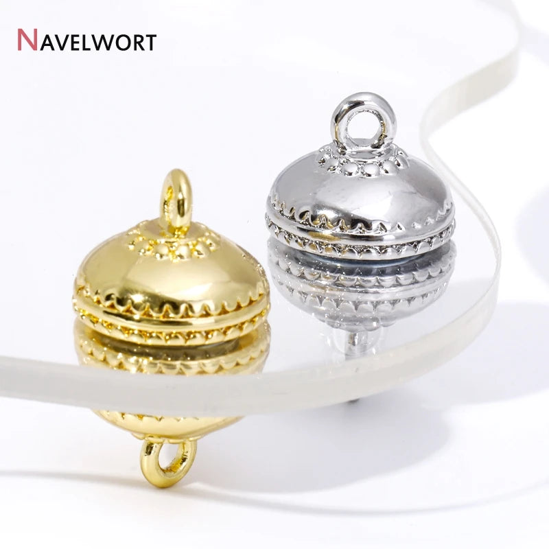18K Gold Plated Brass Round Strong Magnetic Clasps For Bracelet Necklace Making Findings,End Clasps Connector For Jewelry Making