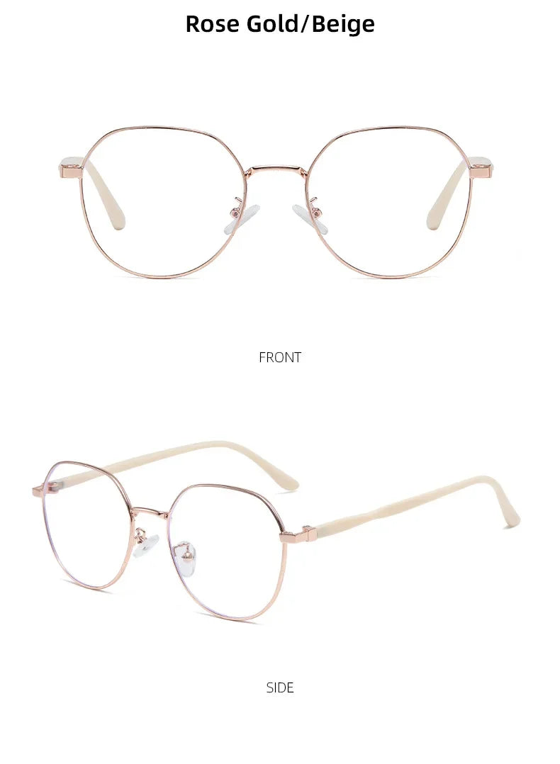 Progressive Multifocal Glasses Anti Blue Light Reading Glasses Fashion Women Men Metal Near and Far Presbyopic Eyewear Diopter