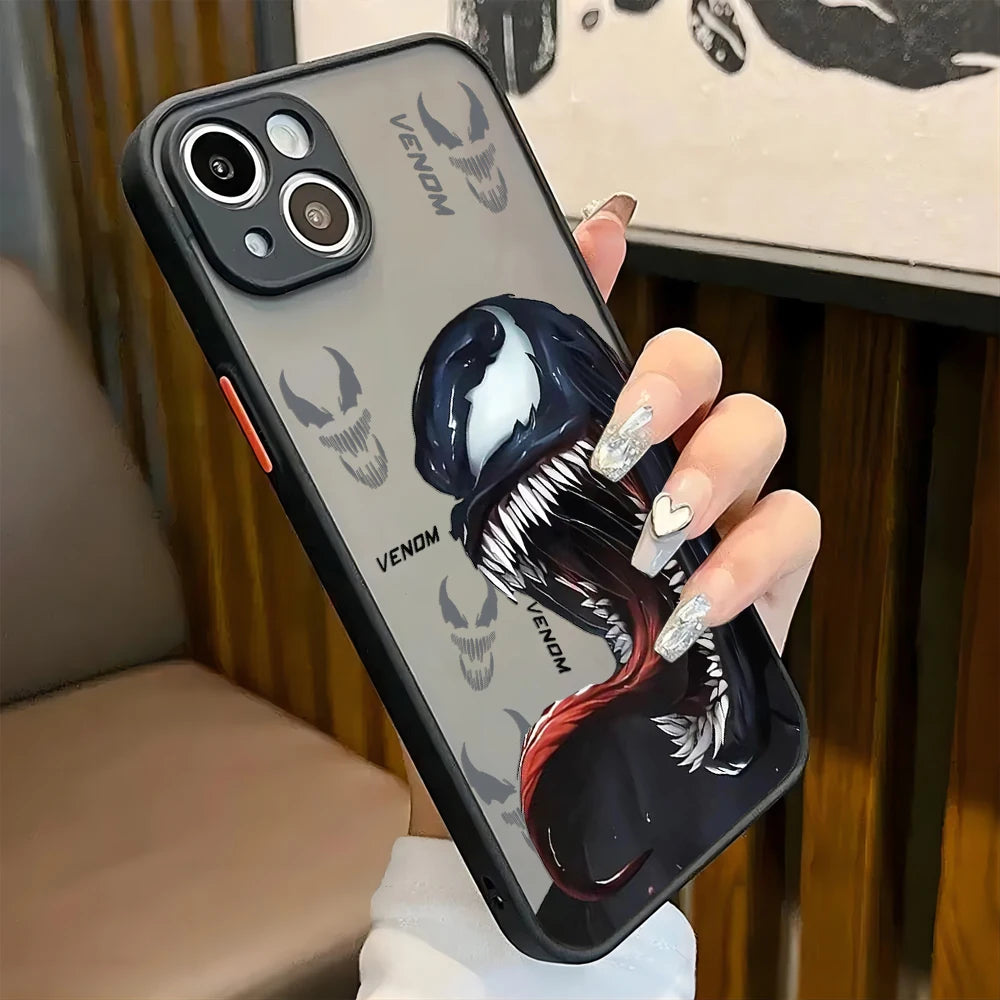 Cool Spiders Mans Venoms Phone Case For iPhone 17e 17 16e 16 15 14 13 12 11 Mini Pro Air  Max X XR XSMax Plus Matte Clear Cover