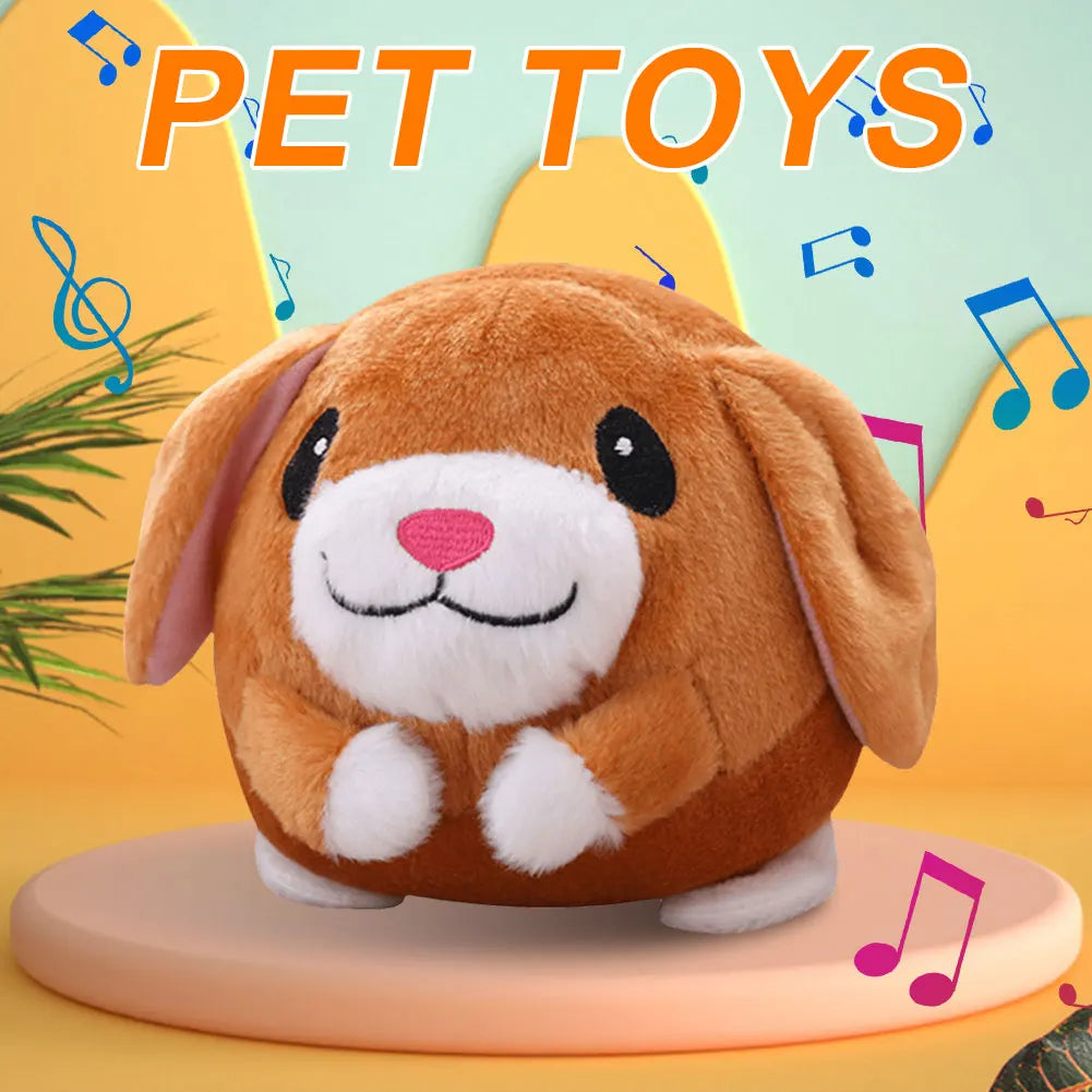 Cartoon Pig Active Moving Pet Plush Toy USB Rechargeable Talking Moving Dog Ball Toy Pet Bouncing Balls for Dogs Cats