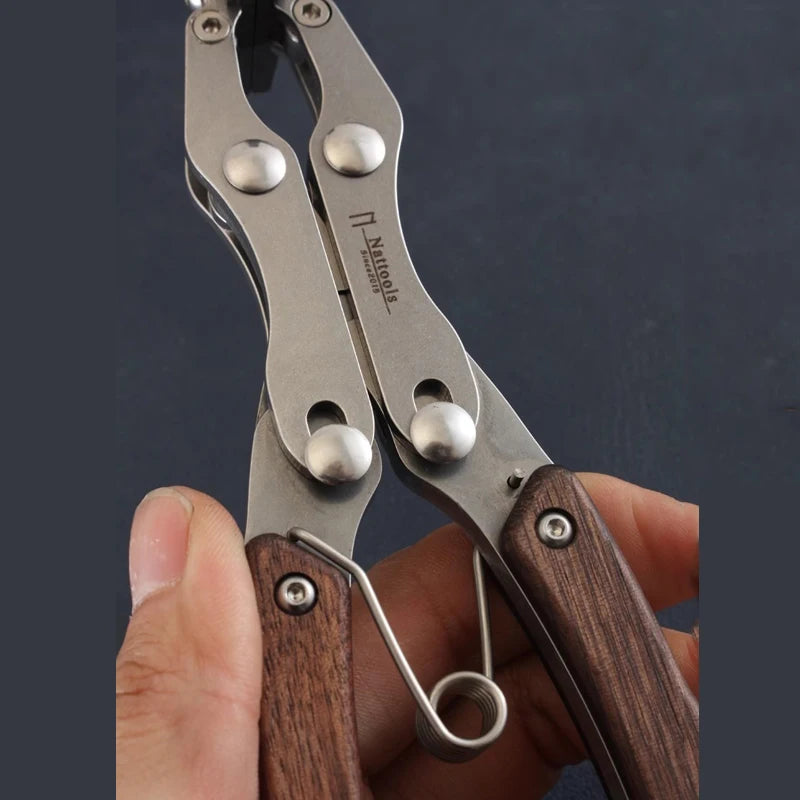 Nattools Handmade DIY Artisan Leather Craft Tools Leather Flat Pliers Stainless Steel Professional Double Pliers