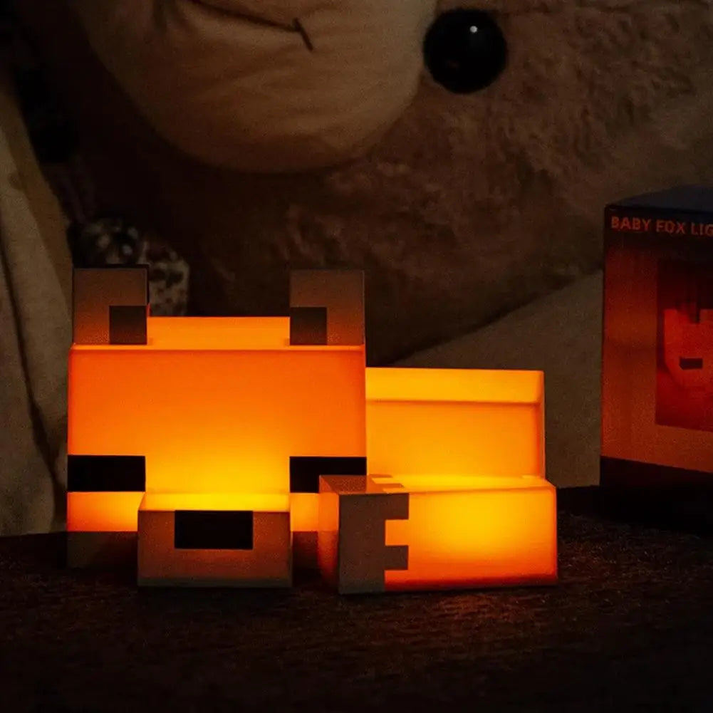 1/2pcs MC Game Cute Fox Night Light Soft Orange Glow Desk Lamp Home Atmosphere Luminous Table Lamp for Playrooms or Children