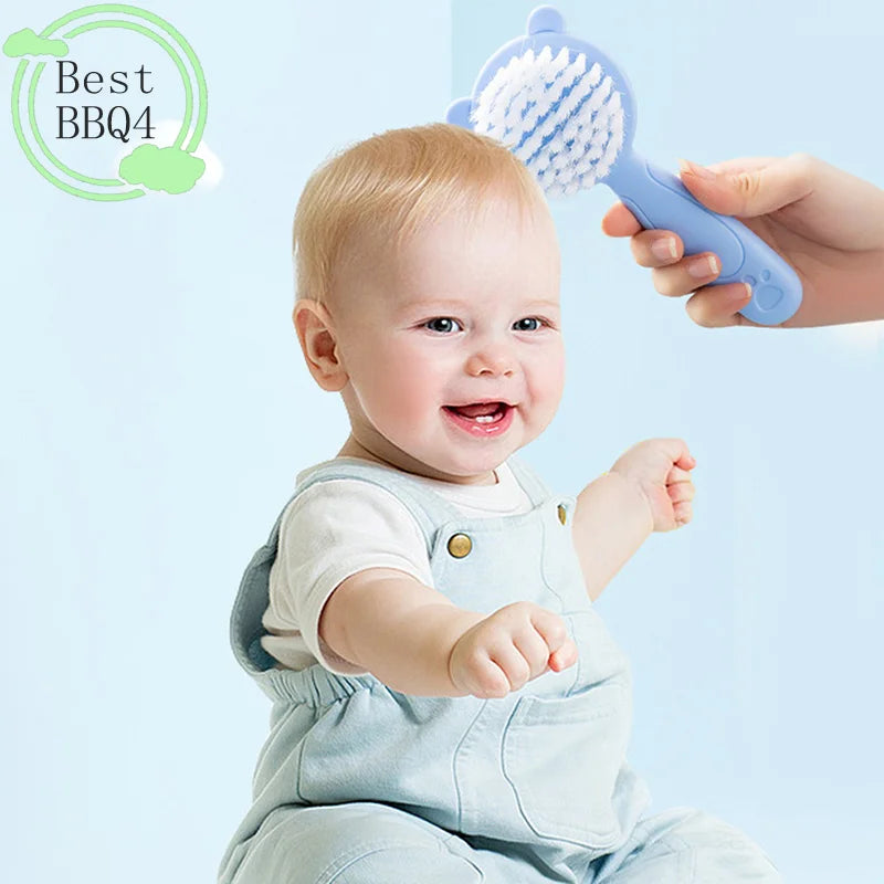 (BBQ4)2Pcs/Set Cute Kids Baby Small Hair Brush and Comb Set for Newborns & Toddlers Baby Brush Soft Bristles Baby Hair Care Gift
