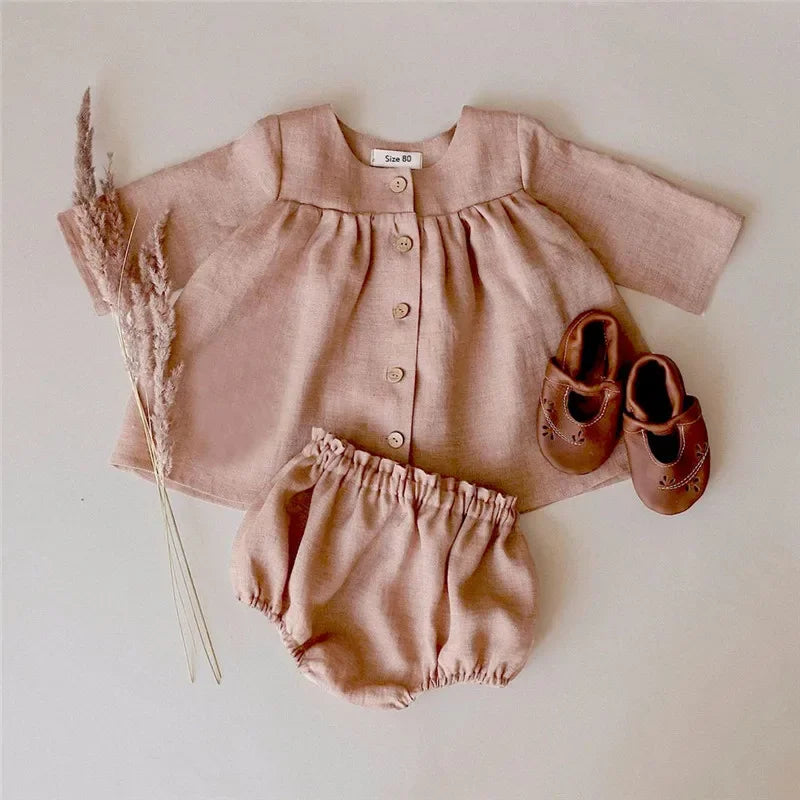 2Pcs Baby Girl Clothing Sets Summer Cotton Infant Baby Girl Outfits Blouse + Bottom Toddler Girl Clothes