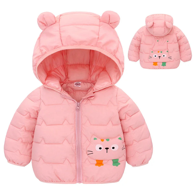 Baby Children Coats Winter Thick Jackets For Boys Warm Plush Thicken Outerwear For Girls Fur Hooded Jacket Kids Clothes Snowsuit