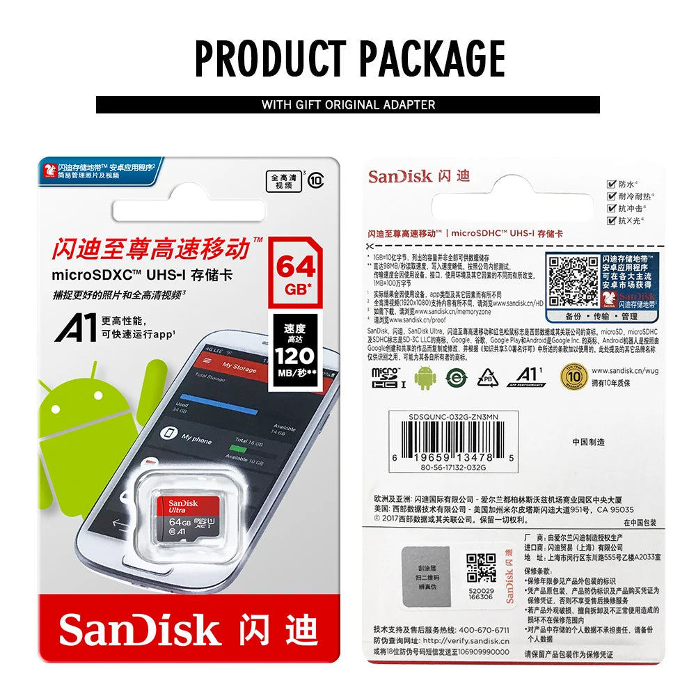 100% Original Sandisk Micro SD Card 128GB Class10 Flash TF Card 128GB Memory Card 128gb memoria disk for samrtphone and table PC