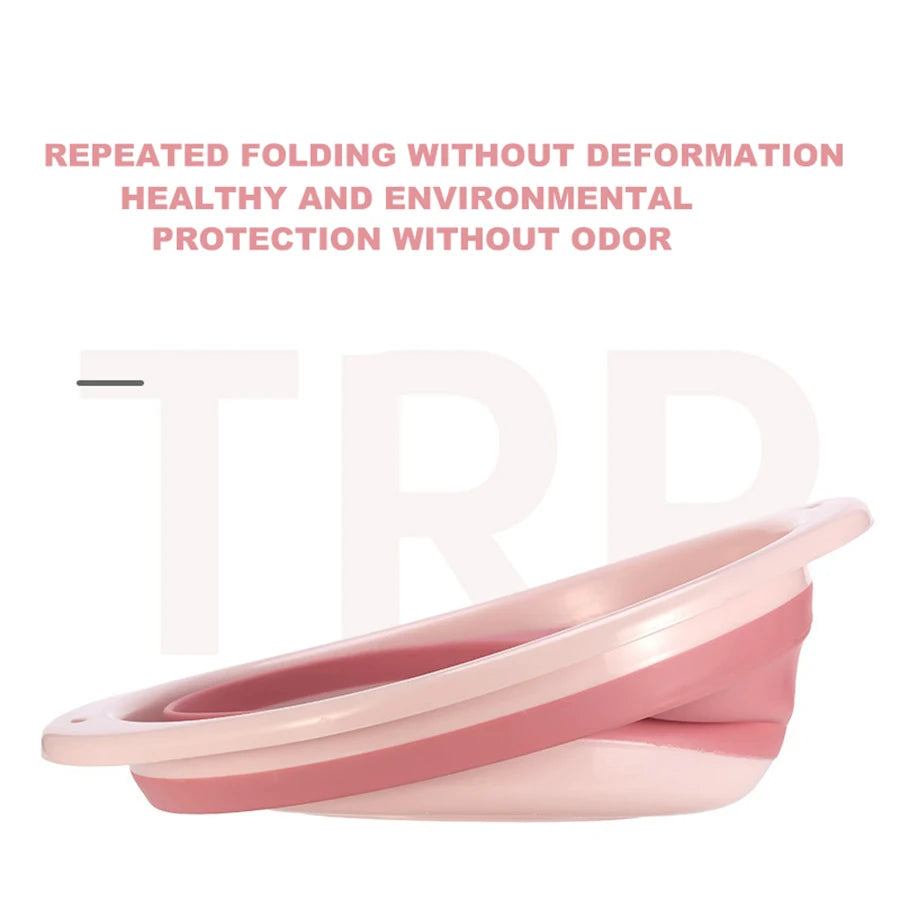 Baby Folding Washbasin Portable Kids Washbasin Silicone Hang Home Storage Basin Foot Buttock Laundry Tub Kitchen Accessories