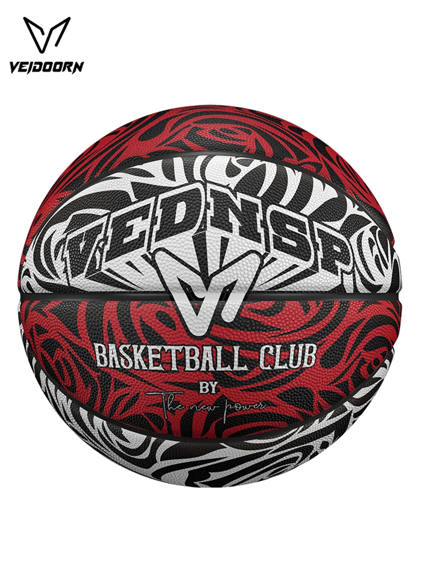 Veidoorn Rose Pattern Basketball Stylish Floral Design Outdoor/Indoor Sports Ball for Men and Women Rubber Ball