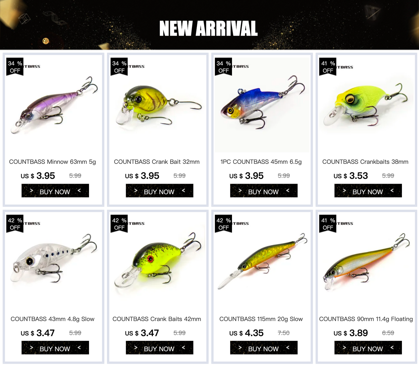 Countbass Floating Minnow 110mm 4-21/64" 15.6g 1/2 oz. Dive 2.5-3m Wobblers Hardbaits Angler's Lure for Fishing
