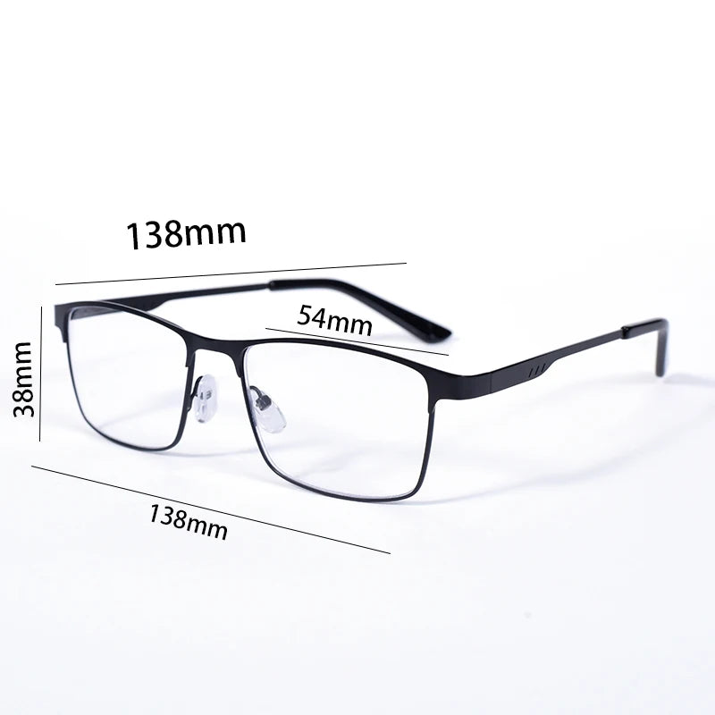 2025 NEW Men Blue light blocking Reading Glasses for Men Metal Full Frame Readers Magnifier Presbyopia Lens Eyewear +75+100+125