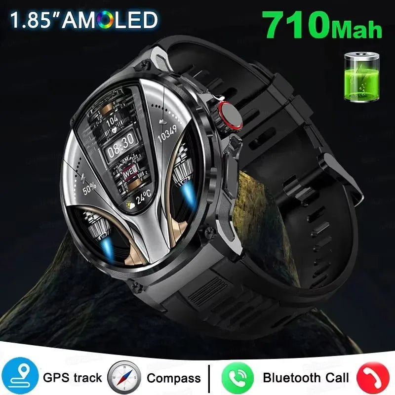 New SmartWatch Men 1.85-Inch HD Sports Bluetooth Call GPS Sports Fitness Tracker HeartMonitor 710mAh Waterproof Watch for xiaomi