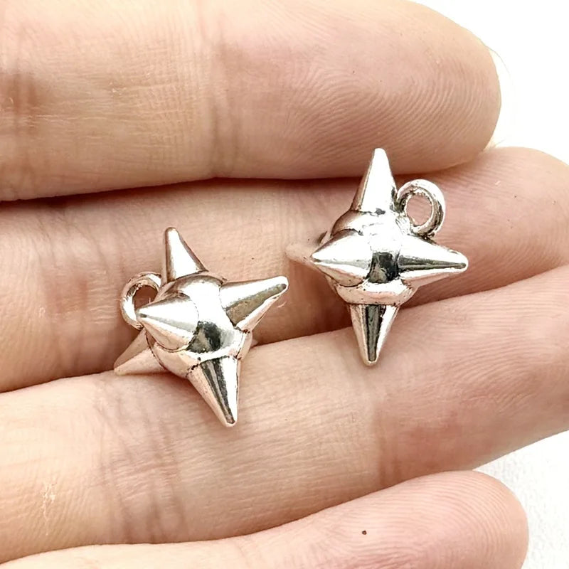 Punk Rock Aesthetic Spike Morning Star Rivet Dangle Charms Jewelry Making Gothic Spiky Ball Pendant Charms DIY Jewelry Findings
