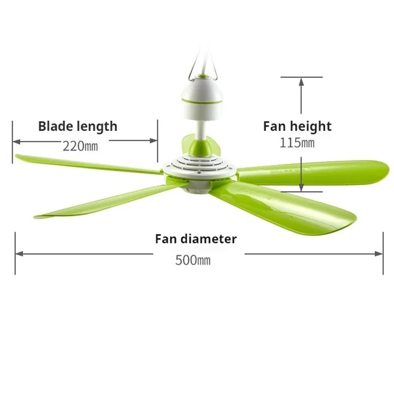 220V AU/EU/UK Silent 5 Leaves Ceiling Canopy fan with 1.8m switch Hanging Fan for Camping Bed Dormitory Tent  celling fan