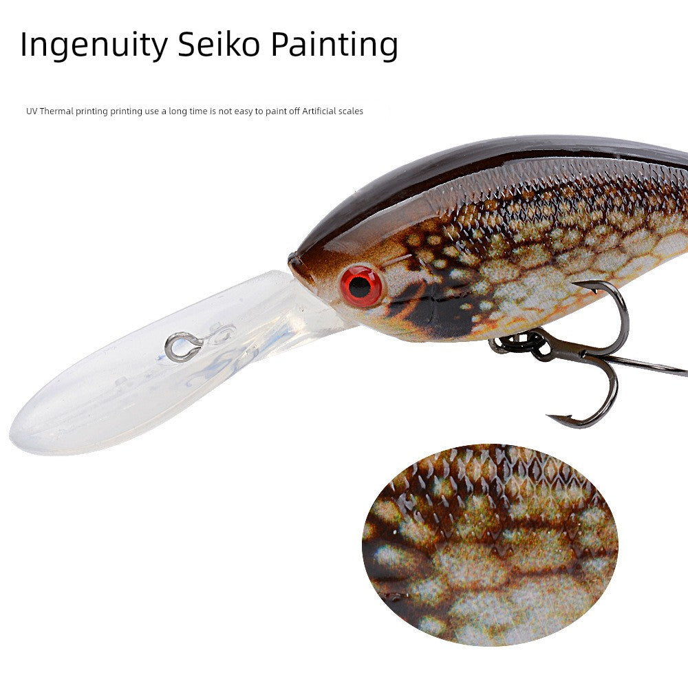 10 Cm12.5 G Long Tongue Small Fat Man Lure Lure Super Far Throw Topmouth Culter Mackerel Grouper Bait Diving 3-5m