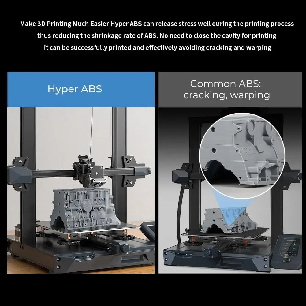 Creality Hyper ABS Filament 1.75mm for High-Speed Printing Convenient Open Printing, 1kg(2.2lbs) Spool Fit Most 3Dz Printer