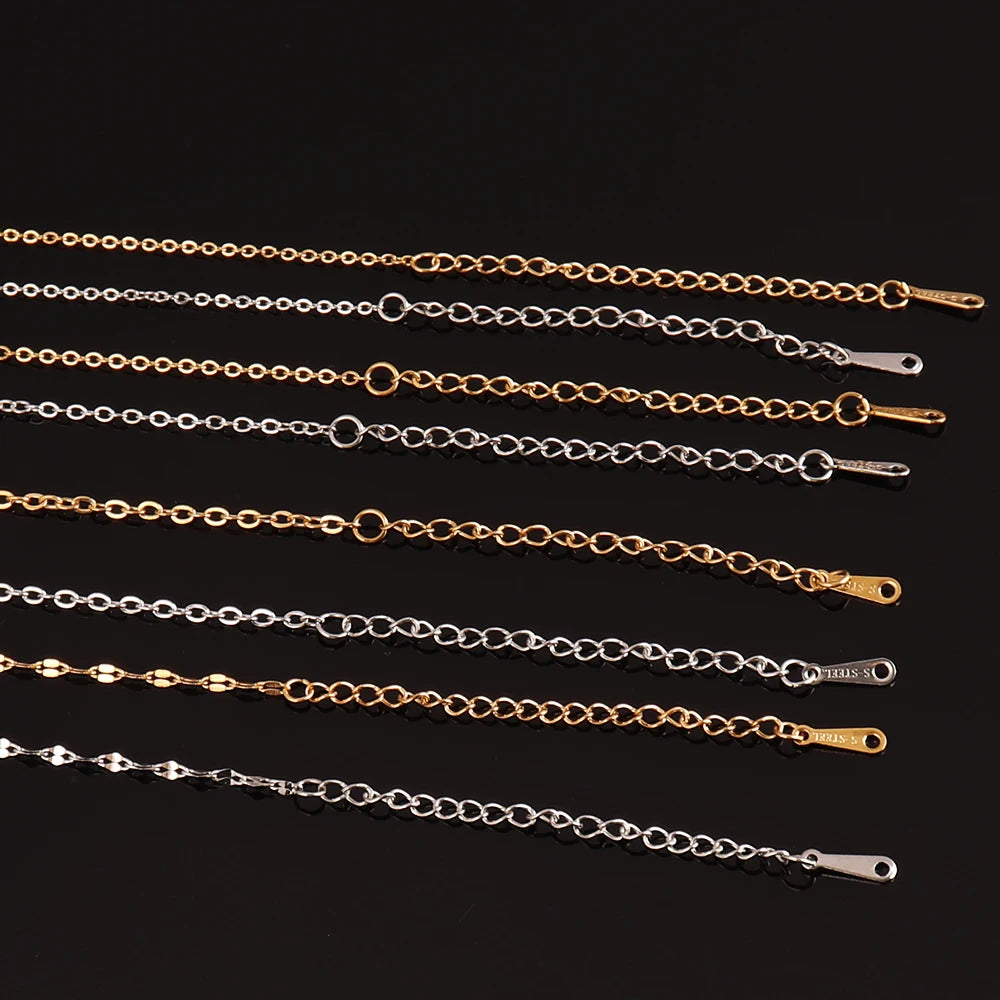 10pcs/lot Bulk Wholesale Stainless Steel Necklace Chain Necklace Choker Chains for DIY Jewelry Making Handmade Accessories