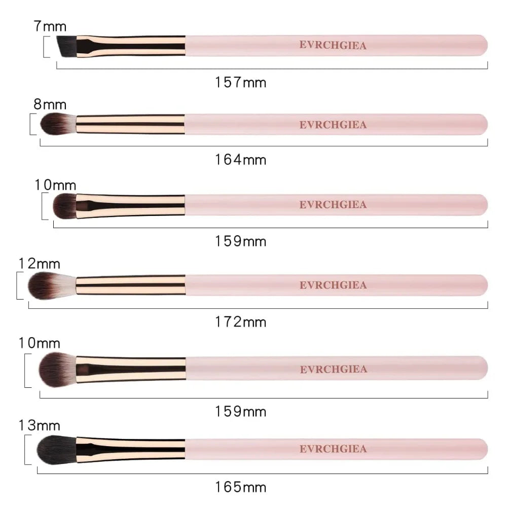 Eye Makeup Brush Set, 6 Pcs Professional Blending Eyeshadow Makeup Brushes for Concealer Eyebrows Eyeliner, Soft Hairs & Wood Ha