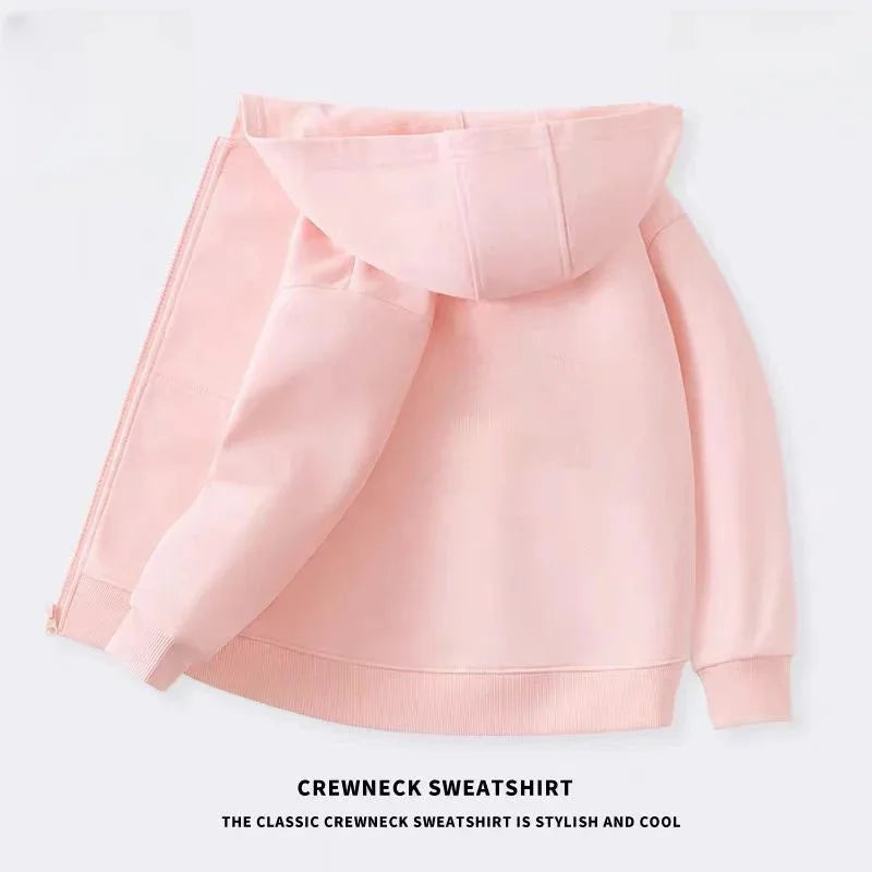 Boys Girls Hello Kitty Hoodies Long Sleeves Cartoon Sweatshirt Baby Children Clothing Autumn Zipper Cardigan Kids Street Wear