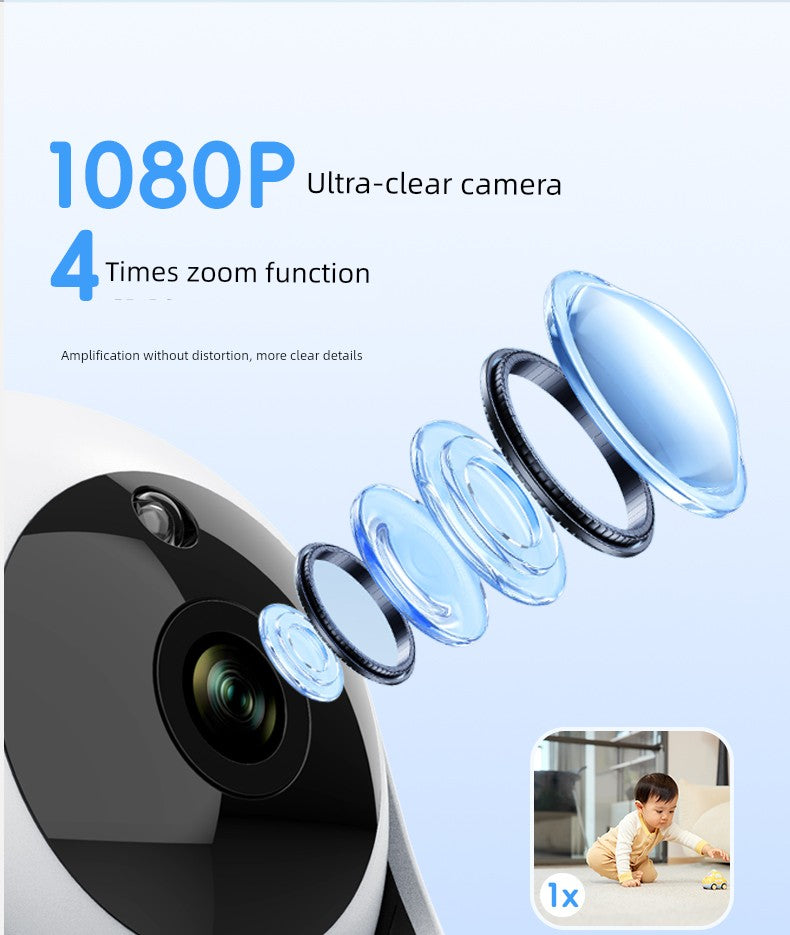 Smart Home Baby Child Sleeping Monitor Wireless HD Night Vision Voice Intercom Cry Reminder for Newborn to 10 Years Old