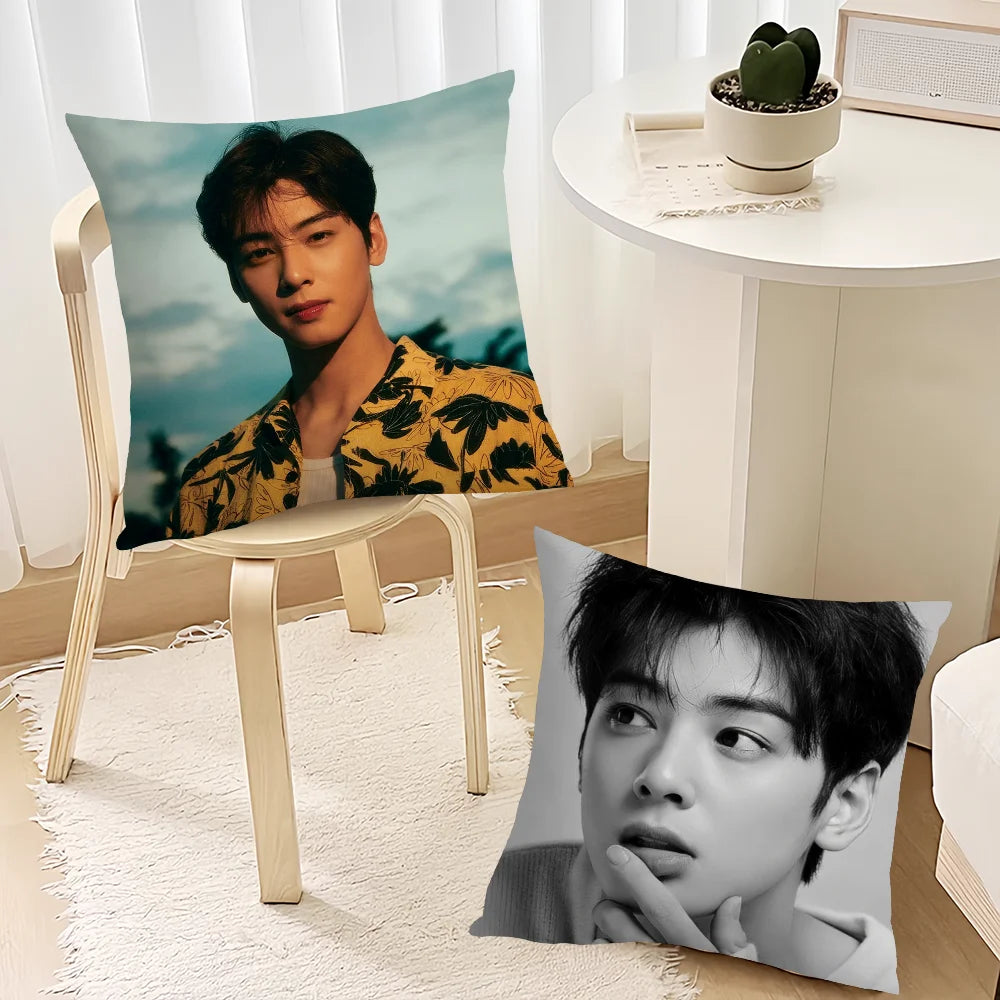 Korea Singer C-Cha Eun Woo Cushion Cover Sofa Living Room Bedroom Headboard Backrest Cushion Square Cushion Nap Time Pillow Case