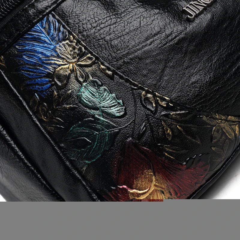 Luxury Soft Leather Women Messenger Shoulder Handbags and Purses Flowers Multi-pocket Crossbody Mommy Bag Ladies Sac 2022 New