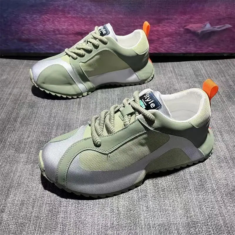 Chunky Sneakers Men Designer Cover Bottom Board Shoes Fashion Casual Leather Fabric Breathable Increased Internal Platform Shoes
