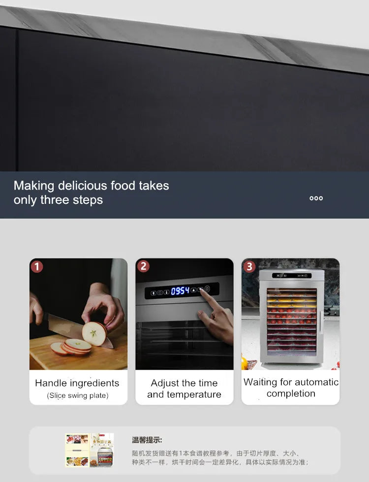 14 Trays Food Dehydrator Fruit dryer Stainless Steel Machine  1200W Household Vegetables Fruit Dryer with Digital Timer for Home