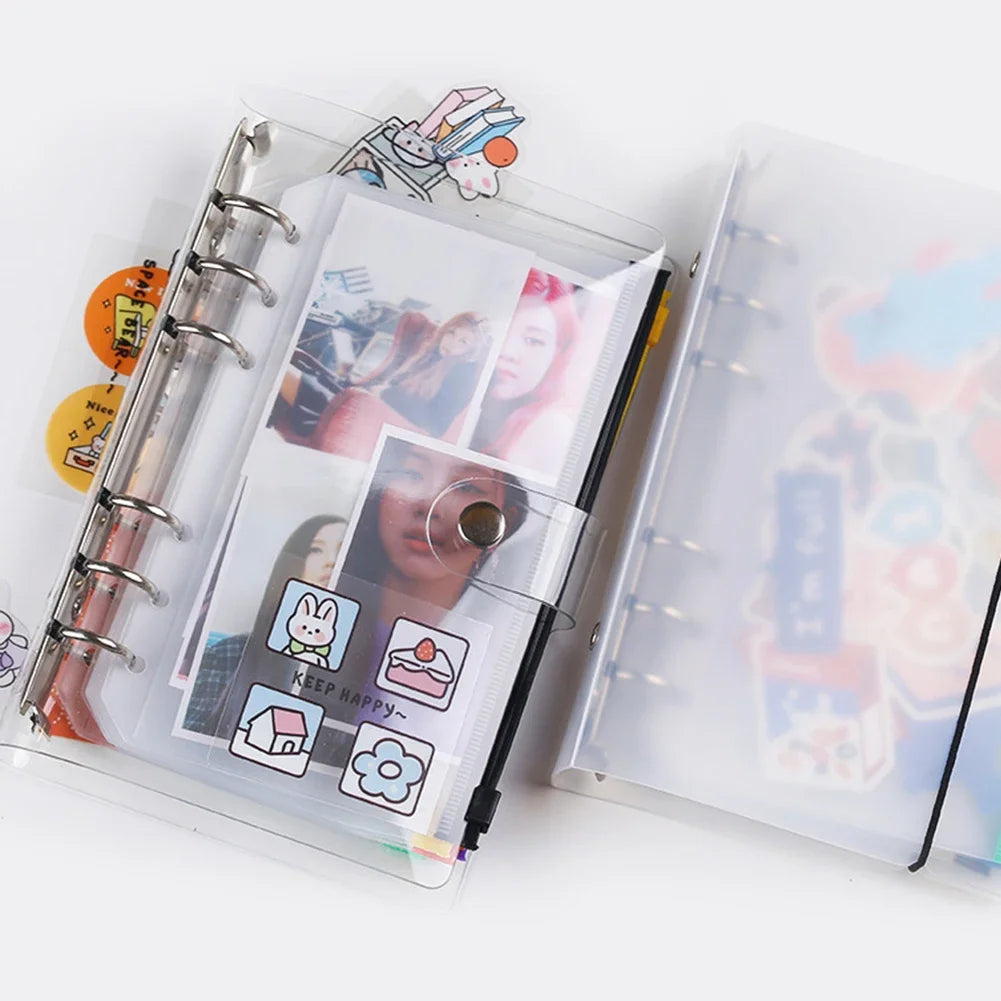 1PCS/LOT A5/A6/A7 Storage Bag School Office Supply Transparent Loose sheet Notebook zipper Self-sealing File Holder