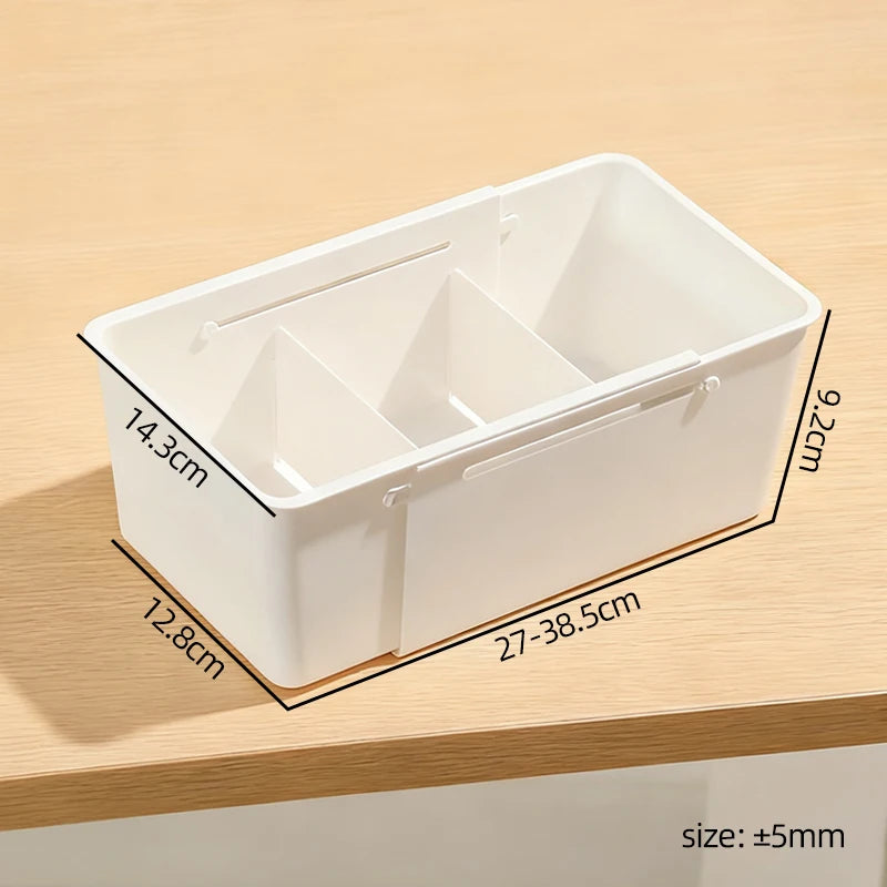 Extendable Drawer Organizer with Adjustable Dividers for Underwear Makeup Socks Office Supplies Kitchen Cabinet Home Storage Box