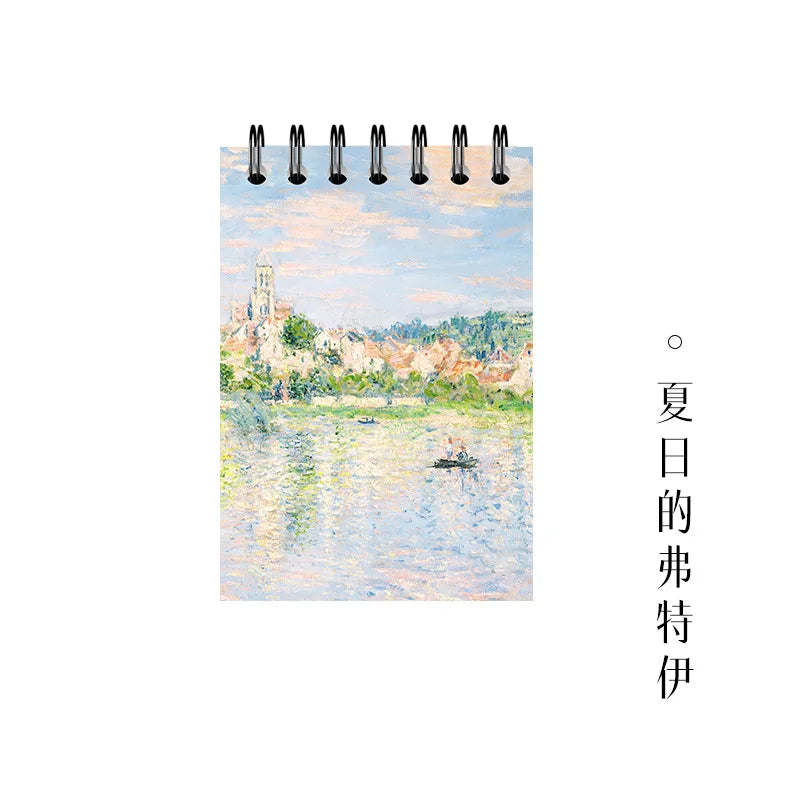 Pocket Notebook Famous Painting Van Gogh Monet Horizontal Line Coil Note Word Book Record Book Journal Diary Planner Stationery