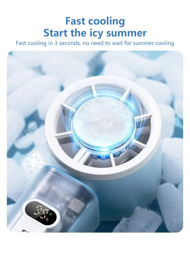 Lenovo Handheld Mini Fan Electric Hand Fans Ice Compress High-Speed Cooling USBRechargeable Portable LED Digital Display