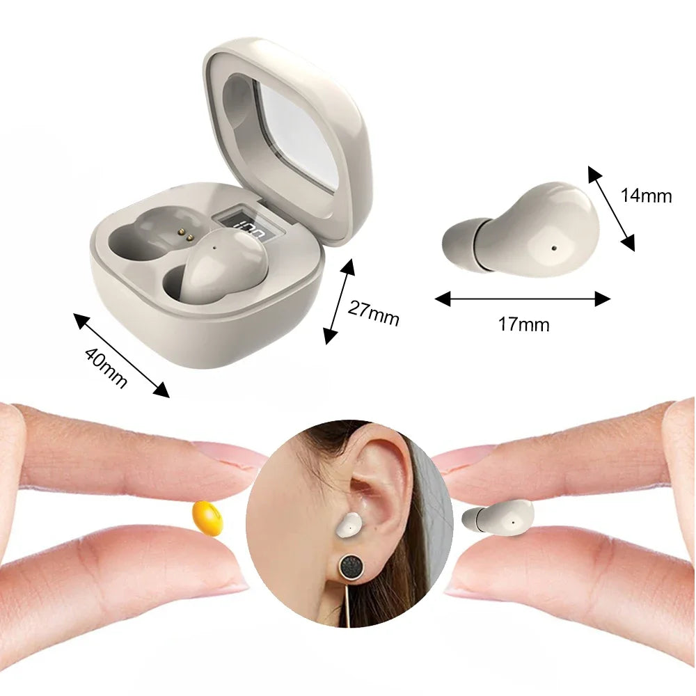 Mini Headphones Invisible Bluetooth 5.3 Earphones TWS Wireless in-ear Headsets HIFI Stereo Noise Reduction Earbuds For iPhone