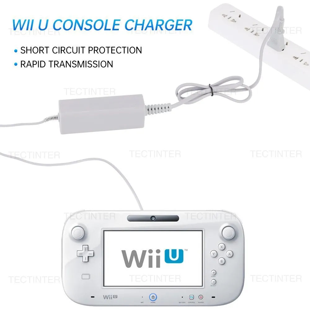 EU Plug AC Adapter Charger for Wii U Console Power Supply Cord Compatible With Nintendo Wii U Remote Controller Wall Charger