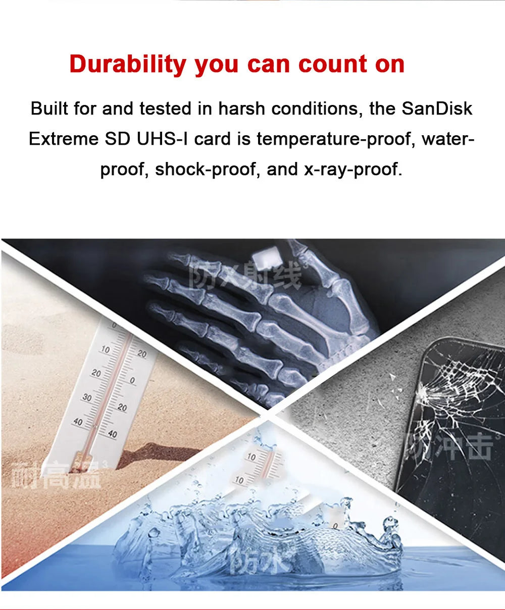 SanDisk Ultra/Extreme/Extreme PRO SD Card 256GB 128GB 64GB SDXC 32GB SDHC Memory Card C10 U1 U3 Carte SD Card  for Camera 4K UHD