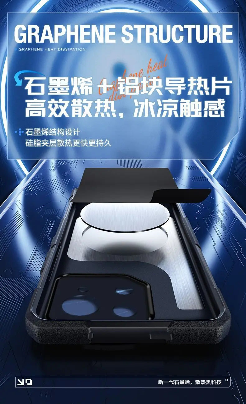 For ASUS ROG Phone 9 Case Simple Magnetic For MagSafe Built In Metal Heat Sink Cover For ASUS ROG Phone 9Pro Shell Non-Slip
