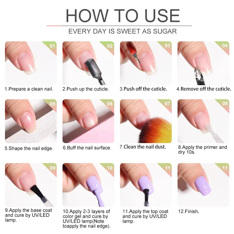LIMEGIRL 8ML Nail Polish Gel Set 40 Color UV Gel Semi-Permanent Soaking Varn Nail Polish Suitable for Beginners Nail Art Kit