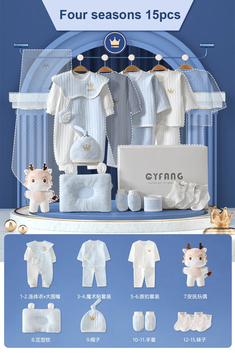 Newborn Baby Clothing 15/18/20 Pieces/0-3Months 100%Cotton Kids Clothes Suit Unisex Infant Boys Girls Clothing Set Without Box